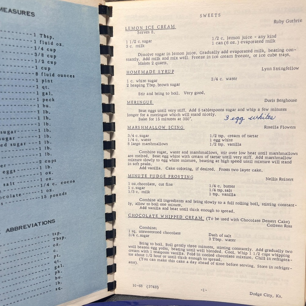 Sweet Adeline's Treasure Recipes Cookbook, Dodge City Kansas Vtg Spiral Cookbook - Picture 5 of 7
